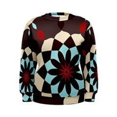 Red And Black Flower Pattern Women s Sweatshirt by digitaldivadesigns