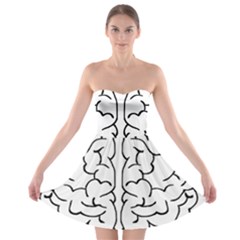 Brain Mind Gray Matter Thought Strapless Bra Top Dress by Nexatart