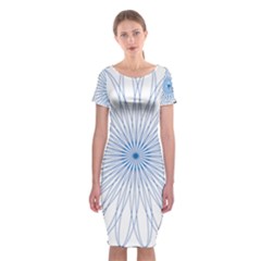 Spirograph Pattern Circle Design Classic Short Sleeve Midi Dress by Nexatart