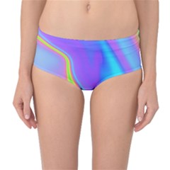 Aurora Color Rainbow Space Blue Sky Purple Yellow Mid-waist Bikini Bottoms by Mariart