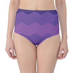 Glimragender Flags Wave Waves Chevron Purple Blue Star Yellow Space High-waist Bikini Bottoms by Mariart