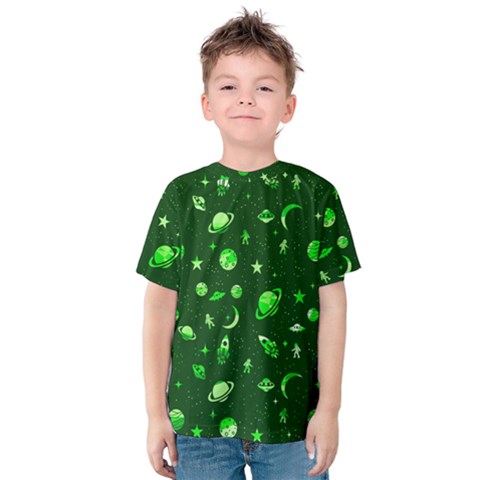 Space Pattern Kids  Cotton Tee by ValentinaDesign
