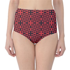 Abstract Background Red Black High-waist Bikini Bottoms by Nexatart