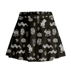 Aztecs Pattern Mini Flare Skirt by ValentinaDesign
