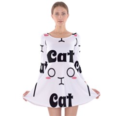 Love My Cat Mommy Long Sleeve Velvet Skater Dress by Catifornia