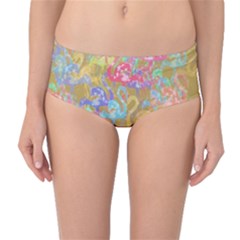 Flamingo Pattern Mid-waist Bikini Bottoms by Valentinaart