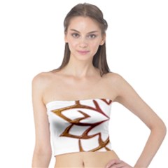 Abstract Shape Outline Floral Gold Tube Top by Nexatart