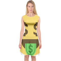 Money Face Emoji Capsleeve Midi Dress by BestEmojis