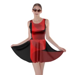 Tape Strip Red Black Amoled Wave Waves Chevron Skater Dress by Mariart