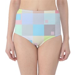 Pastel Diamonds Background High-waist Bikini Bottoms by Nexatart