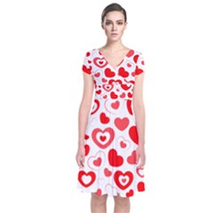Cards Ornament Design Element Gala Short Sleeve Front Wrap Dress by Nexatart