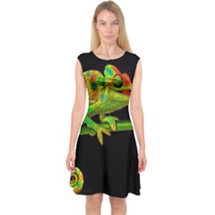 Chameleons Capsleeve Midi Dress by Valentinaart