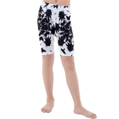 Black Roses And Ravens  Kids  Mid Length Swim Shorts by Valentinaart