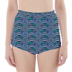 Boomarang Pattern Wave Waves Chevron Green Line High-waisted Bikini Bottoms by Mariart