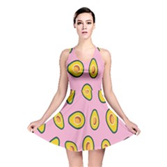 Fruit Avocado Green Pink Yellow Reversible Skater Dress by Mariart