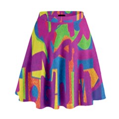 Abstract Art High Waist Skirt by ValentinaDesign