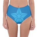 Star Design Pattern Texture Sign Reversible High-Waist Bikini Bottoms View1