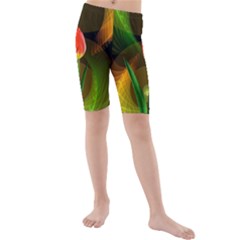 Tulip Flower Background Nebulous Kids  Mid Length Swim Shorts by Nexatart