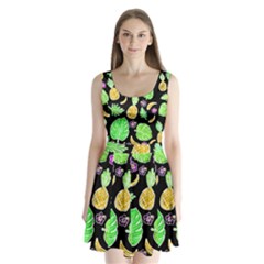 Tropical Pattern Split Back Mini Dress  by Valentinaart