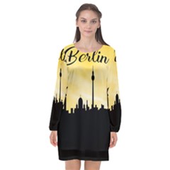 Berlin Long Sleeve Chiffon Shift Dress  by Valentinaart