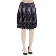Dark Purple Roses Pleated Skirt