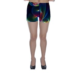 Abstract Rainbow Twirls Skinny Shorts by Nexatart