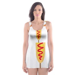 Hot Dog Buns Sate Sauce Bread Skater Dress Swimsuit by Mariart