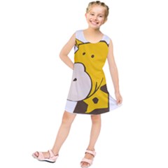 Illustrain Giraffe Face Animals Kids  Tunic Dress by Mariart