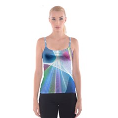 Light Means Net Pink Rainbow Waves Wave Chevron Green Blue Sky Spaghetti Strap Top by Mariart