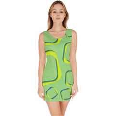 Shapes Green Lime Abstract Wallpaper Sleeveless Bodycon Dress by Mariart