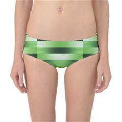 View Original Pinstripes Green Shapes Shades Classic Bikini Bottoms by Mariart