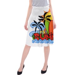 Tropical Summer Midi Beach Skirt by Valentinaart
