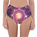 A Gold And Royal Purple Fractal Map Of The Stars Reversible High-Waist Bikini Bottoms View3
