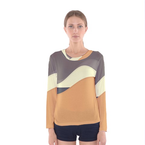Wave Chevron Waves Material Women s Long Sleeve Tee by Mariart
