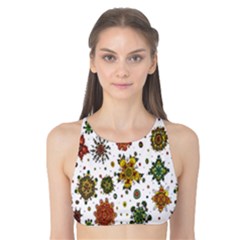 Flower Floral Sunflower Rose Pattern Base Tank Bikini Top by Mariart