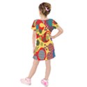 Line Star Polka Dots Plaid Circle Kids  Short Sleeve Velvet Dress View2