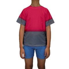 Red Gray Flag Line Horizontal Kids  Short Sleeve Swimwear by Mariart