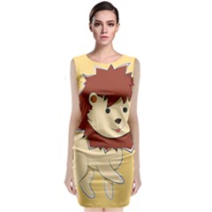 Happy Cartoon Baby Lion Classic Sleeveless Midi Dress by Catifornia