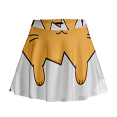 Yellow Cat Egg Mini Flare Skirt by Catifornia