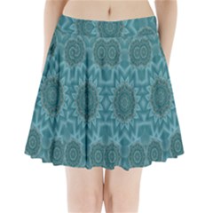 Wood And Stars In The Blue Pop Art Pleated Mini Skirt by pepitasart