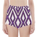 Diamond Key Stripe Purple Chevron High-Waisted Bikini Bottoms View1
