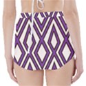 Diamond Key Stripe Purple Chevron High-Waisted Bikini Bottoms View2