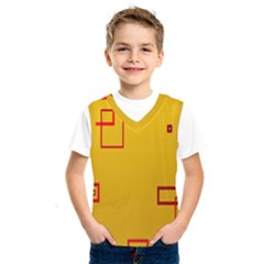 Overlap Squares Orange Plaid Red Kids  Sportswear by Mariart
