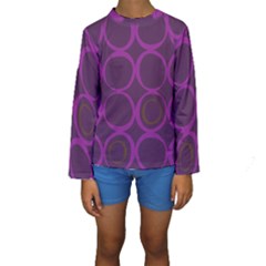 Original Circle Purple Brown Kids  Long Sleeve Swimwear by Mariart