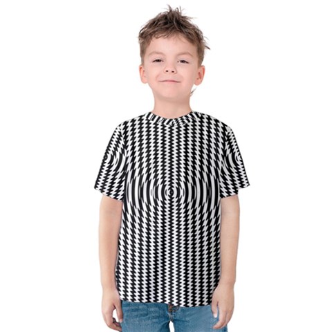 Vertical Lines Waves Wave Chevron Small Black Kids  Cotton Tee by Mariart