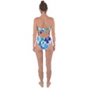 Hibiscus Flowers Green Blue White Hawaiian Tie Back One Piece Swimsuit View2