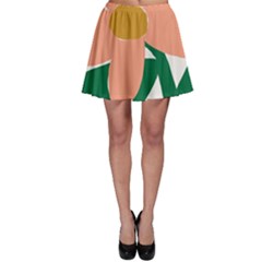 Peach Sunflower Flower Pink Green Skater Skirt by Mariart