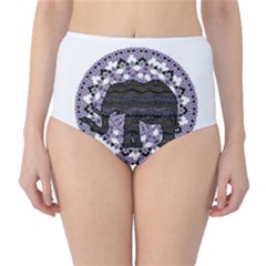 Ornate Mandala Elephant  High-waist Bikini Bottoms