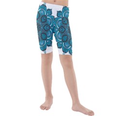Ornate Mandala Kids  Mid Length Swim Shorts