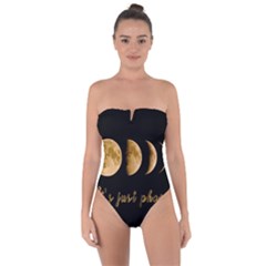 Moon Phases  Tie Back One Piece Swimsuit by Valentinaart